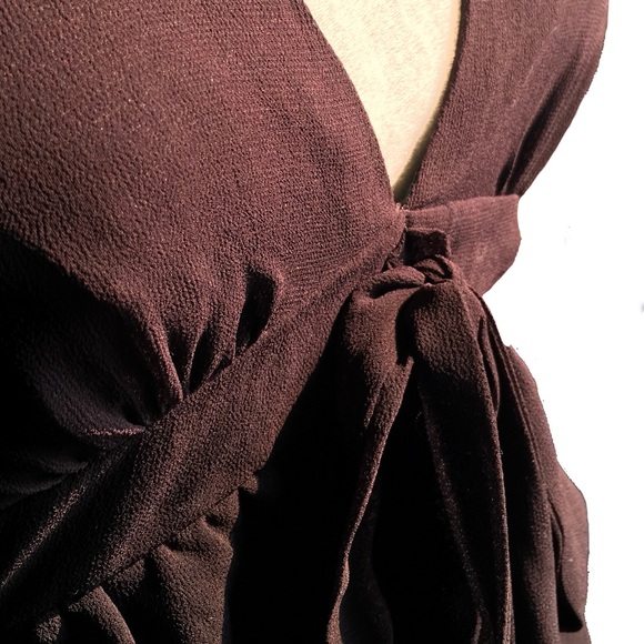 Zara Halter Fit-to-Flare Button Back Ruffle Dress - Picture 9 of 11